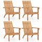 Costway 4PCS Outdoor Wooden Adirondack Chair Patio Lounge Chair w/ Armrest Natural
